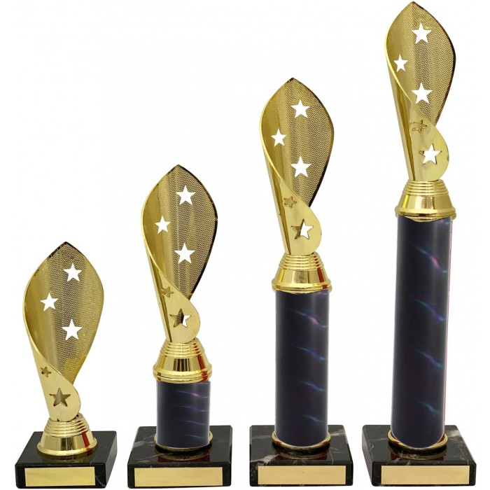 STAR TWIRL COLUMN TROPHY - BLACK